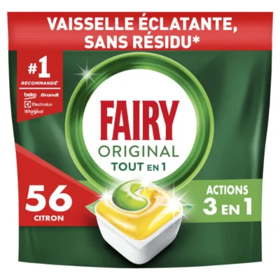 Fairy Capsules Lave-Vaisselle Tout en 1 Citron x56 Lavages